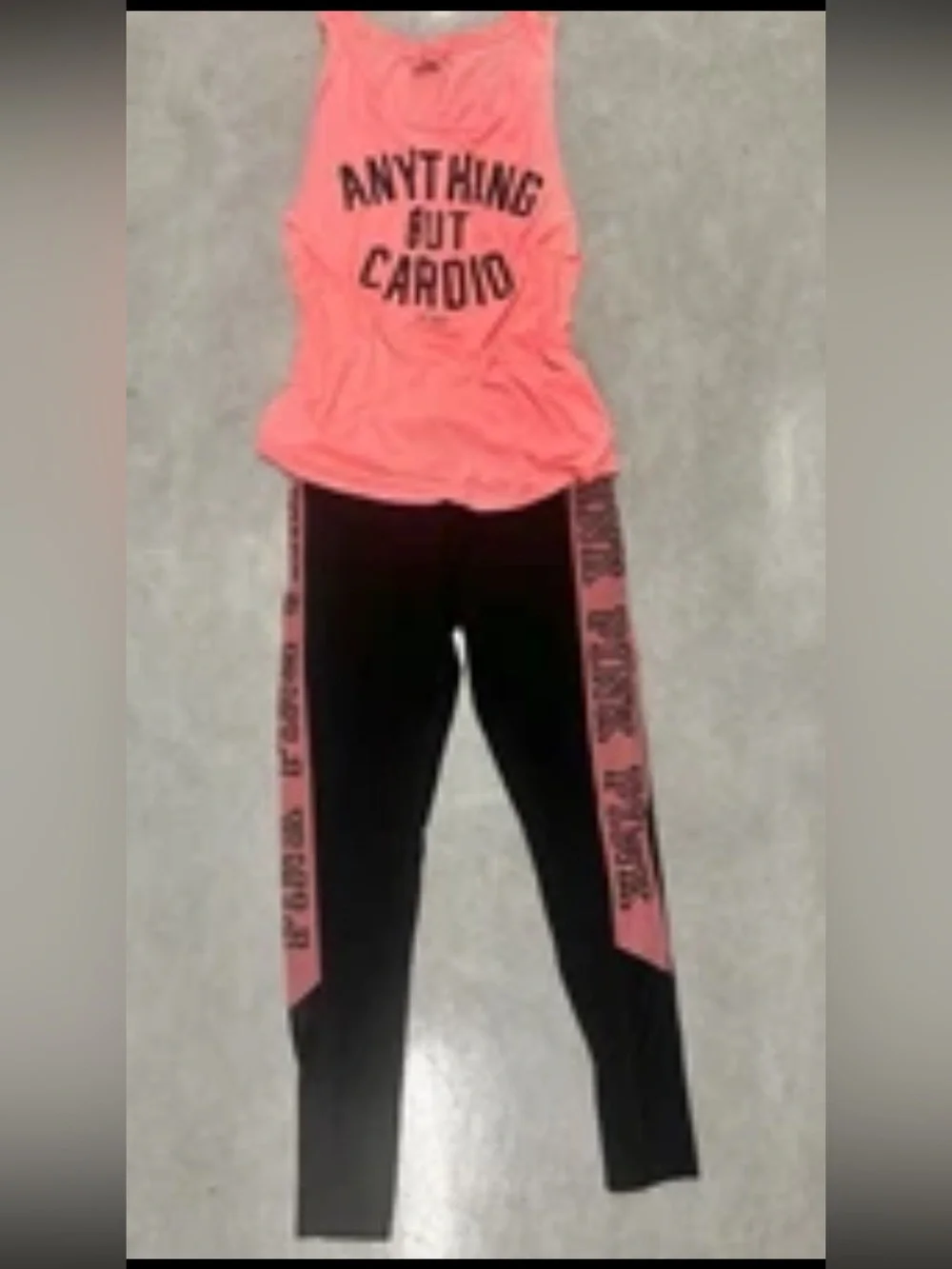 Pink Victoria’s Secret Athleisure 2PC  Tank Lagging’s Set Spellout Logo SZ.S